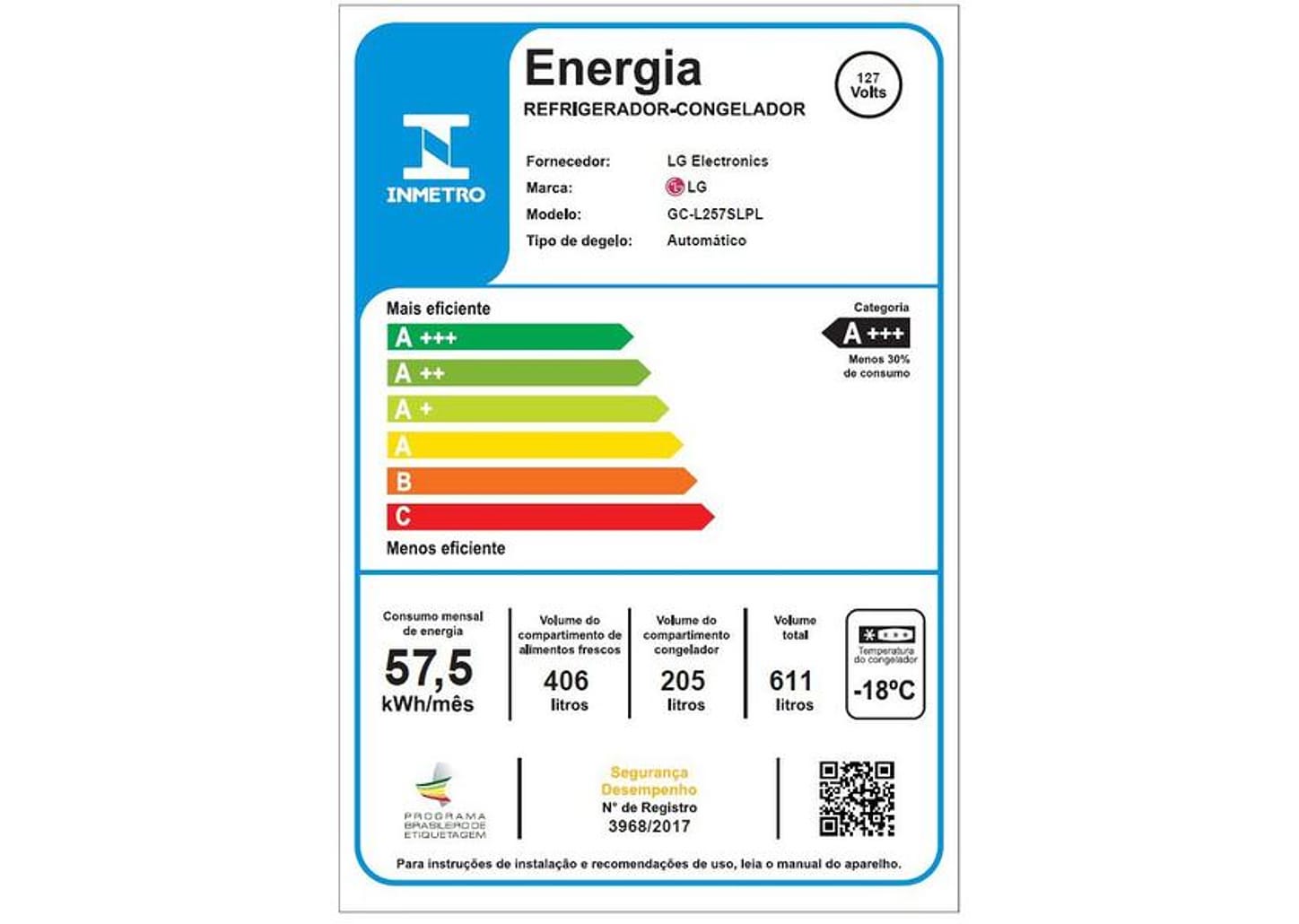 Geladeira/Refrigerador LG Frost Free Smart - Side by Side 611L com Dispenser de Água GC-L257S