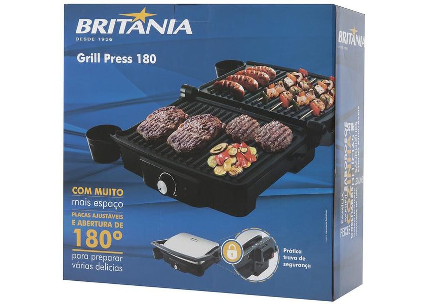 Grill Britânia Press 180 1400W - Coletor de Gordura