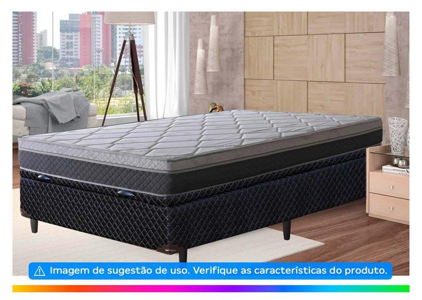 Base Cama Box Casal Umaflex com Báu 42x138x188cm Imperial