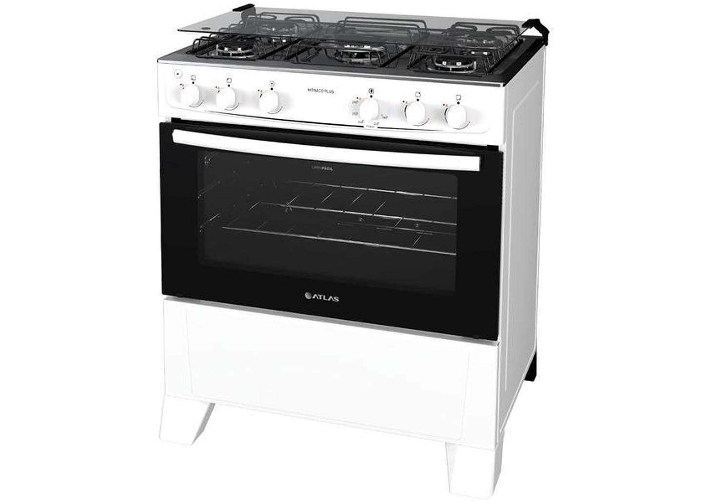 Fogão 5 Bocas Atlas Branco Acendimento Automático - Mônaco Plus