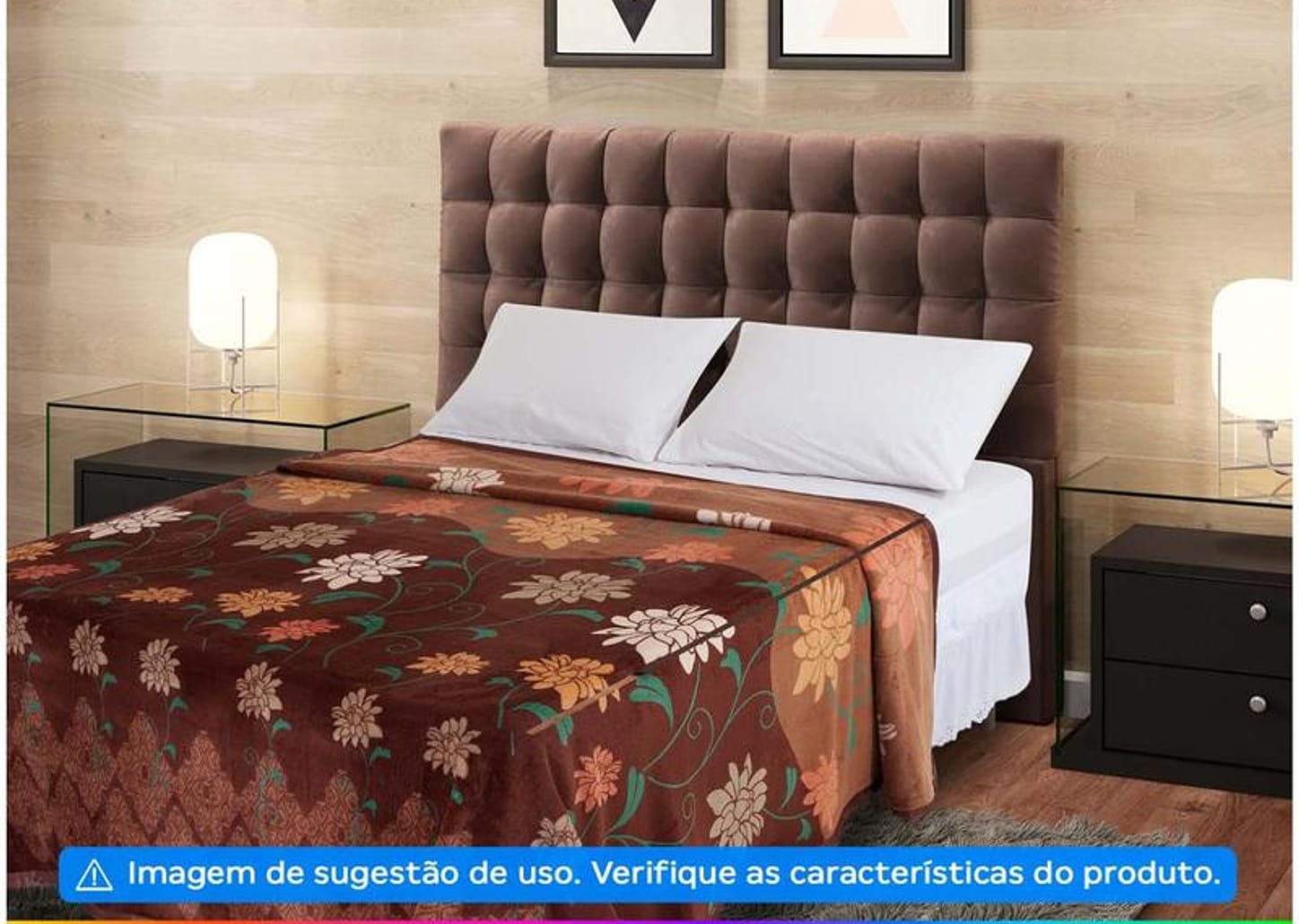 Cobertor Casal Jolitex Poliéster Dyuri Plus Pilcomayo Marrom e Branco