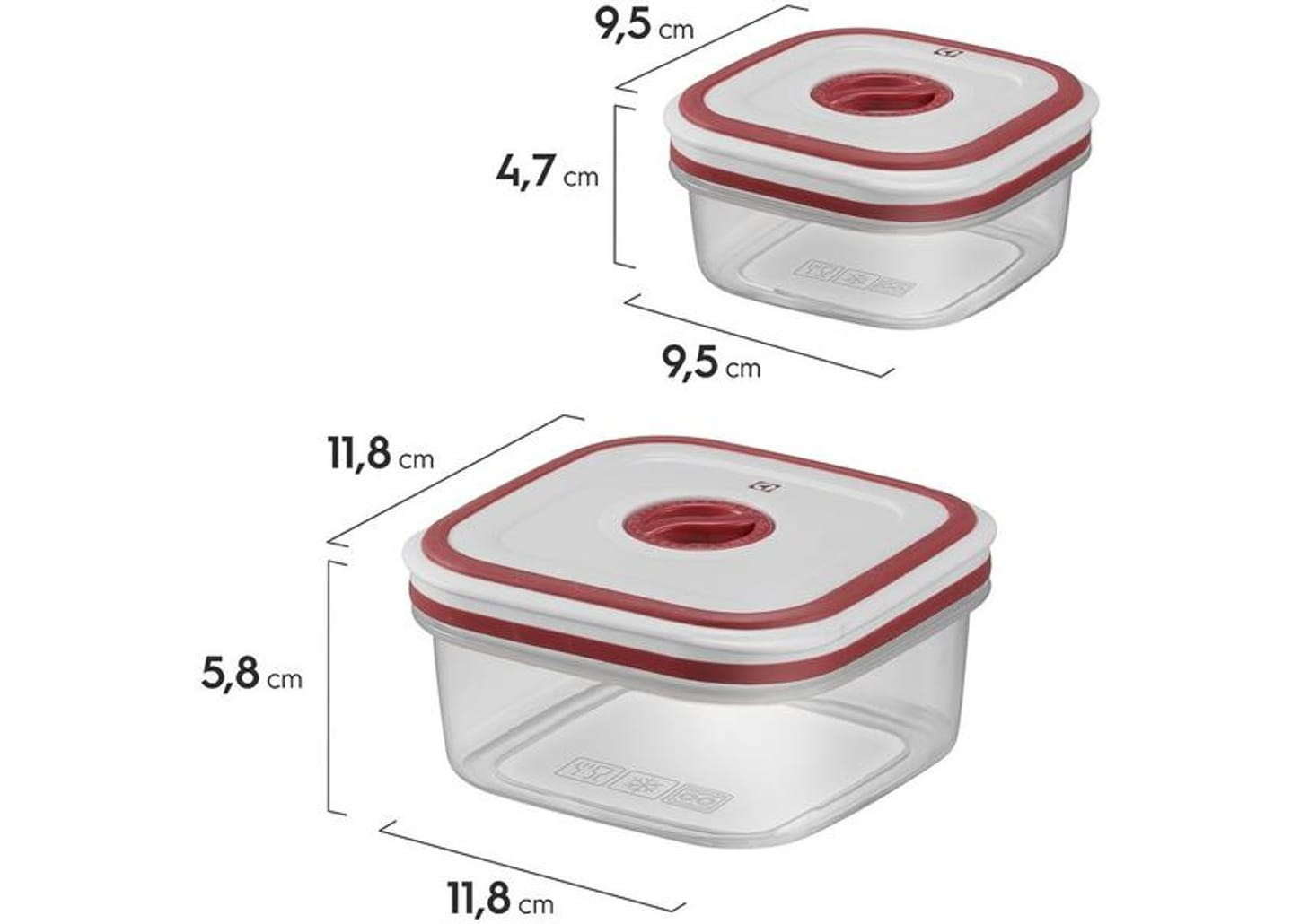 Jogo de Potes de Plástico Hermético Electrolux com Tampa Quadrado 8 Peças