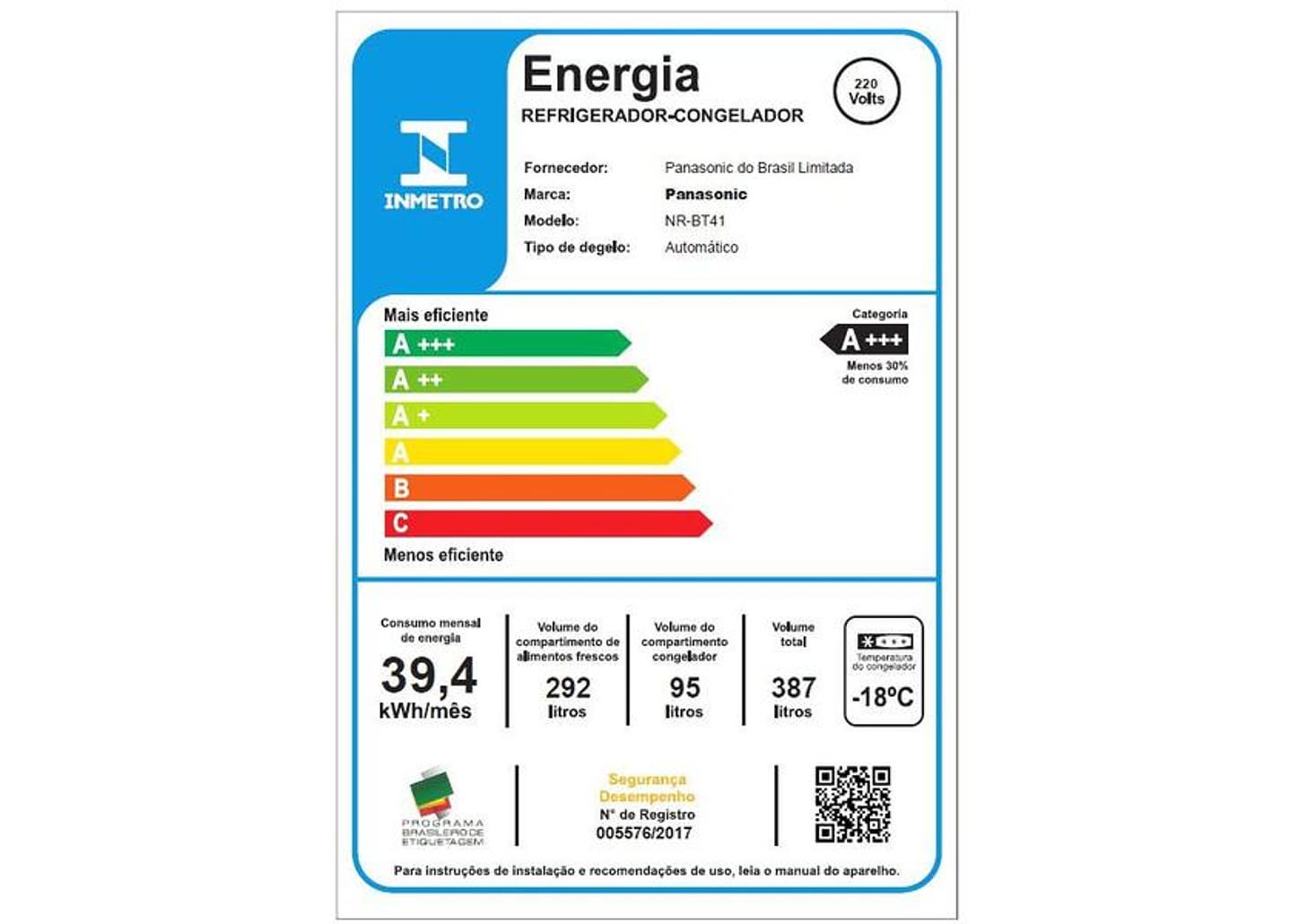 Geladeira/Refrigerador Panasonic BT41 - Branca 387L