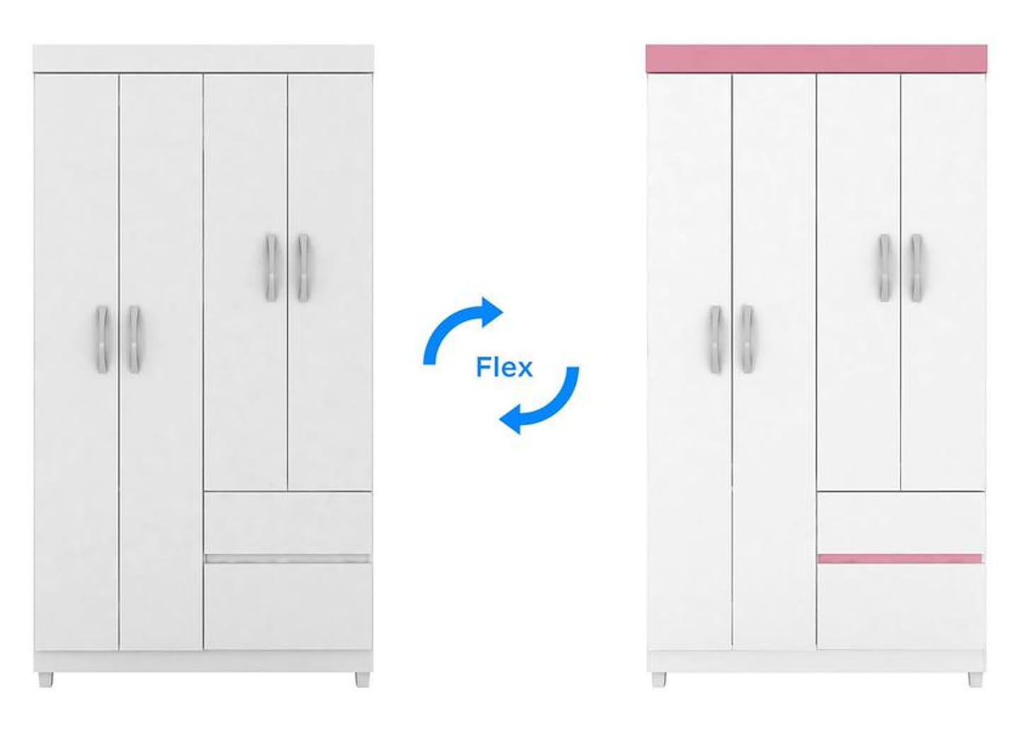 Guarda-roupa Solteiro 4 Portas 2 Gavetas Demóbile Lotus