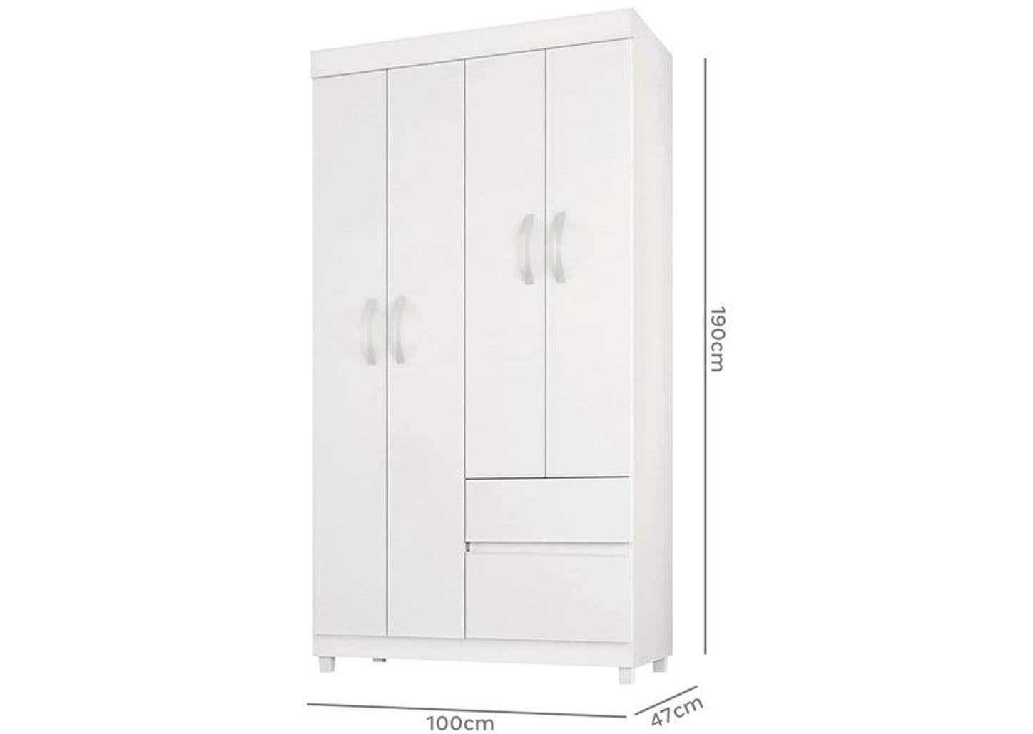 Guarda-roupa Solteiro 4 Portas 2 Gavetas Demóbile Lotus