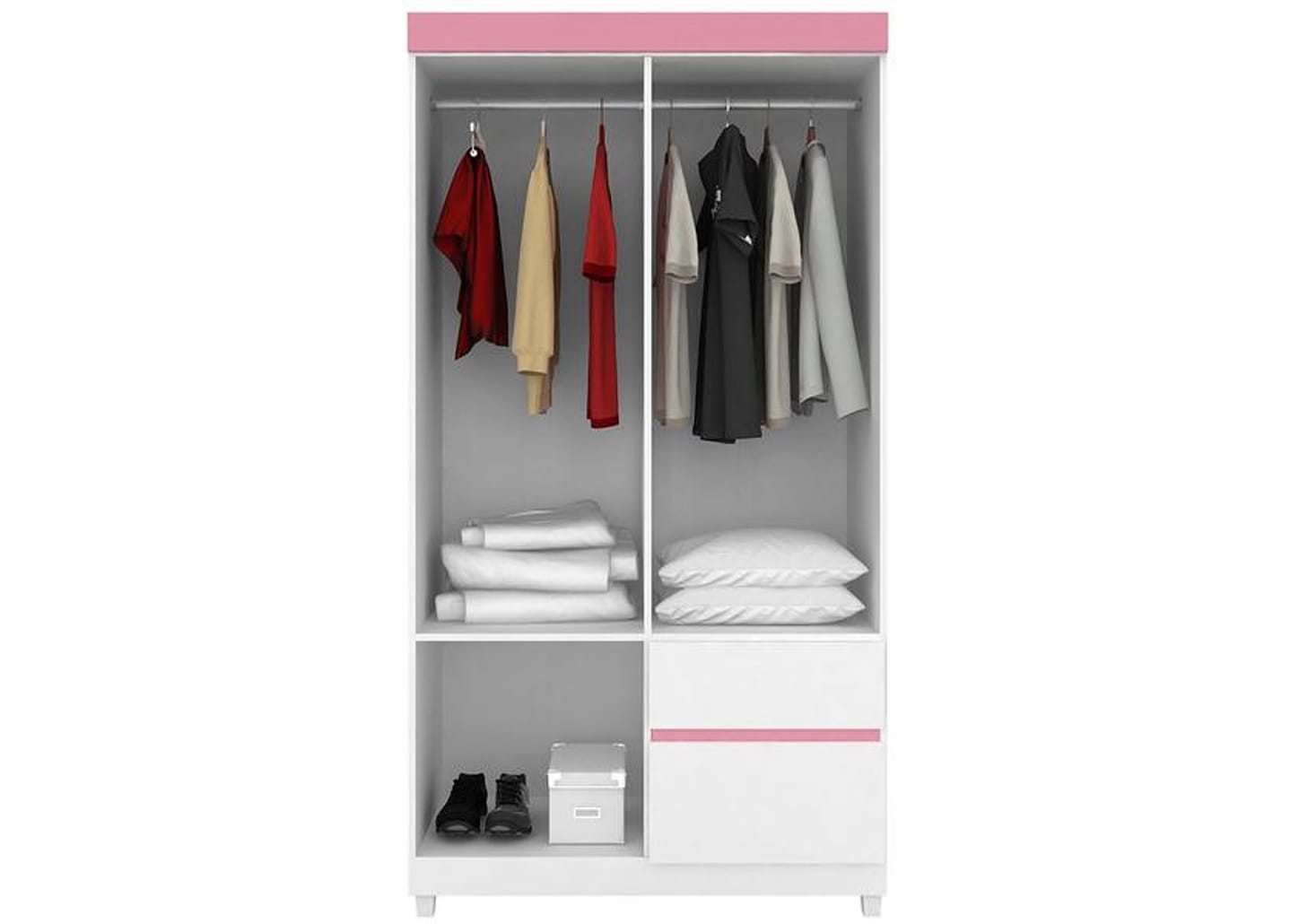 Guarda-roupa Solteiro 4 Portas 2 Gavetas Demóbile Lotus