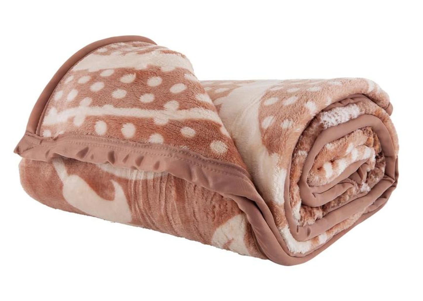 Cobertor Casal Poliéster Dyuri Plus Nilo Bege e Rose