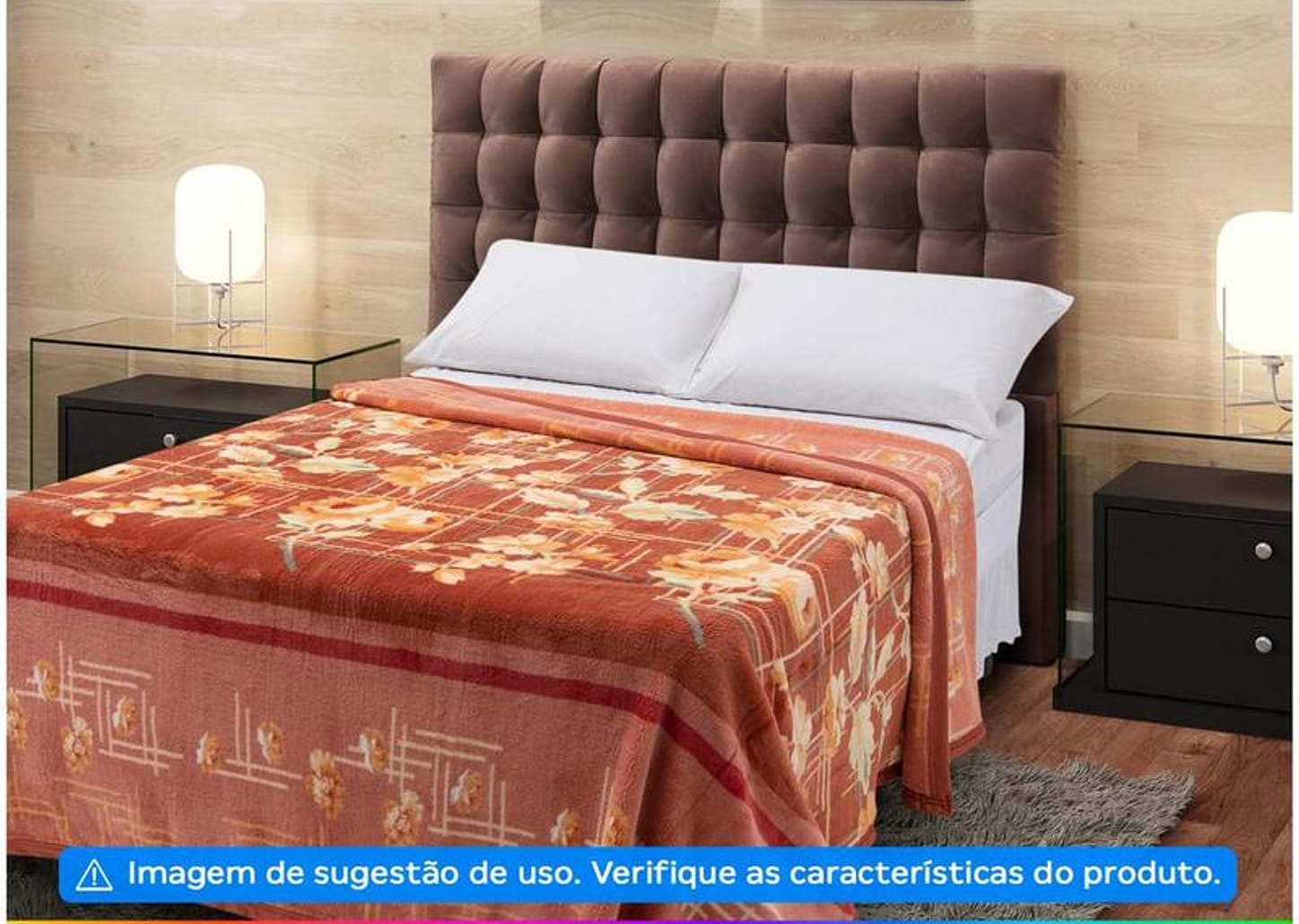 Cobertor Casal Poliéster Dyuri Plus Modalva Tijolo