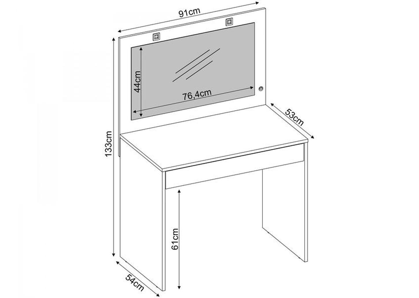 Penteadeira Camarim com Espelho 1 Gaveta - Demóbile Atraente