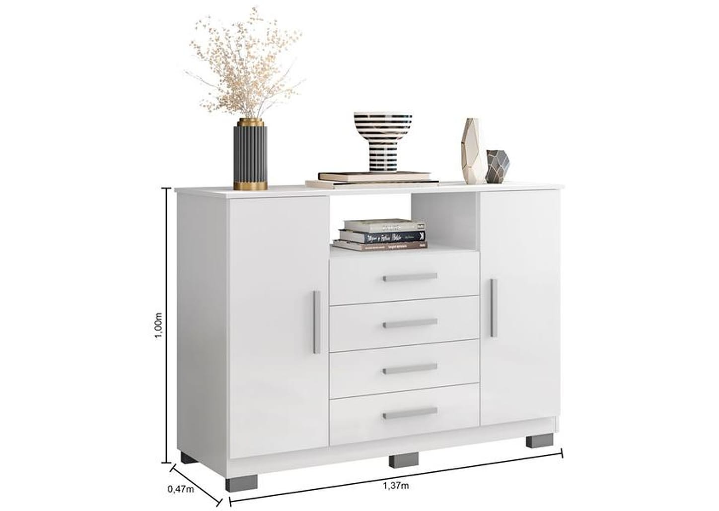 Cômoda 4 Gavetas 2 Portas Araplac Nairóbi