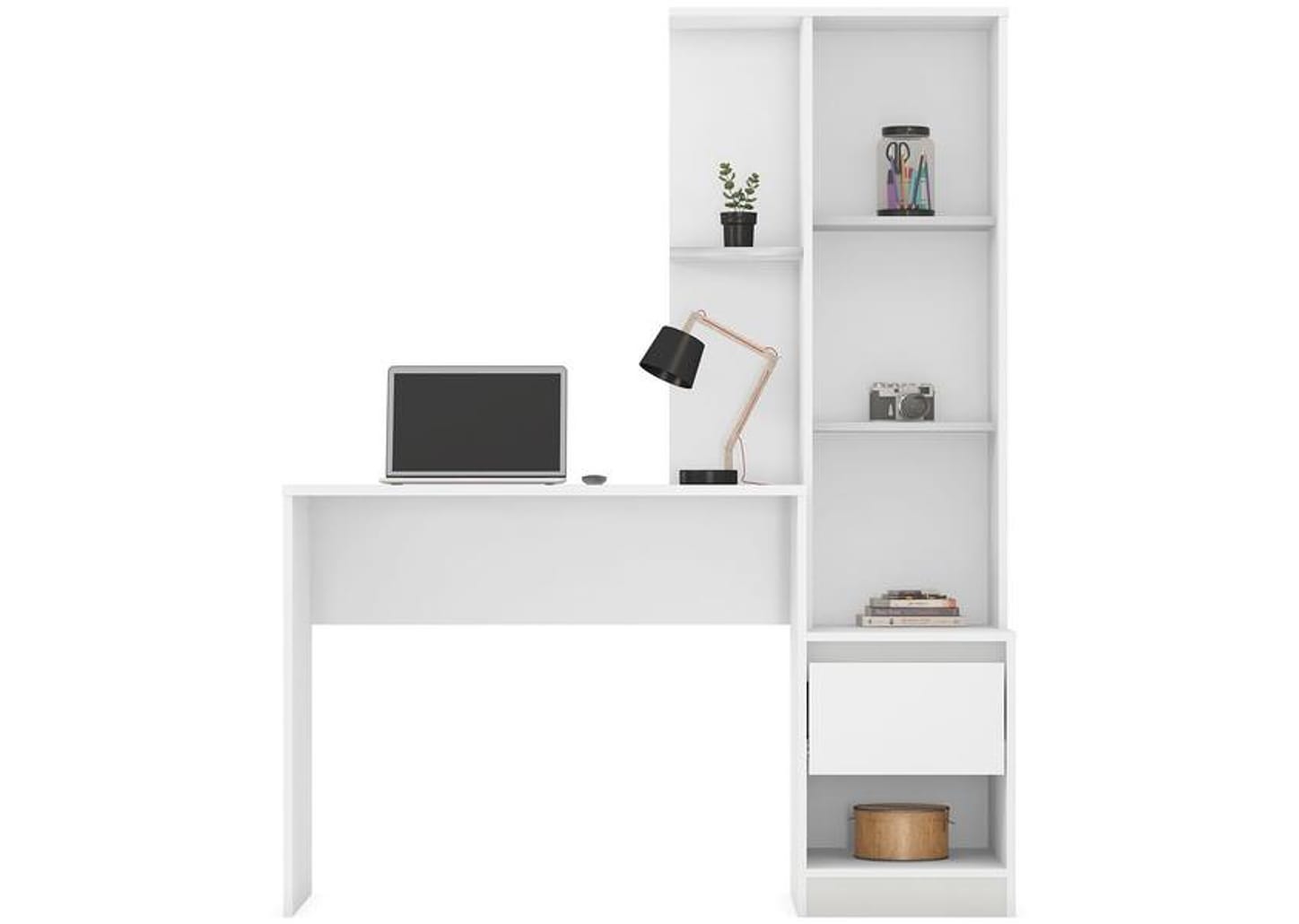 Escrivaninha com Armário 1 Gaveta 1 Prateleira - Demóbile Office Morada