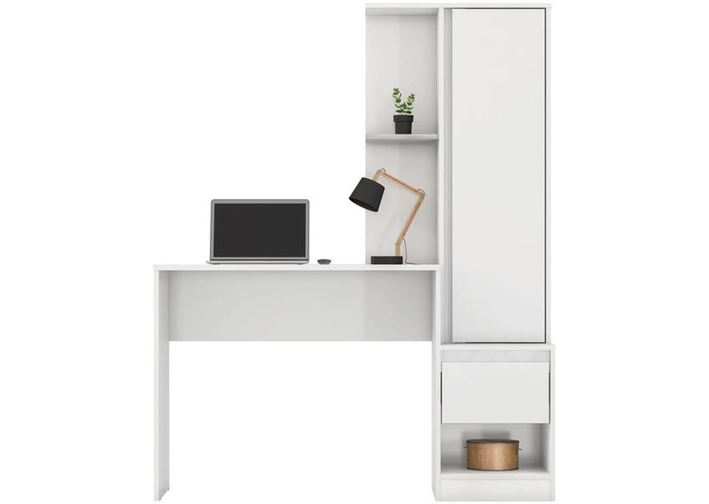 Escrivaninha com Armário 1 Gaveta 1 Prateleira - Demóbile Office Morada