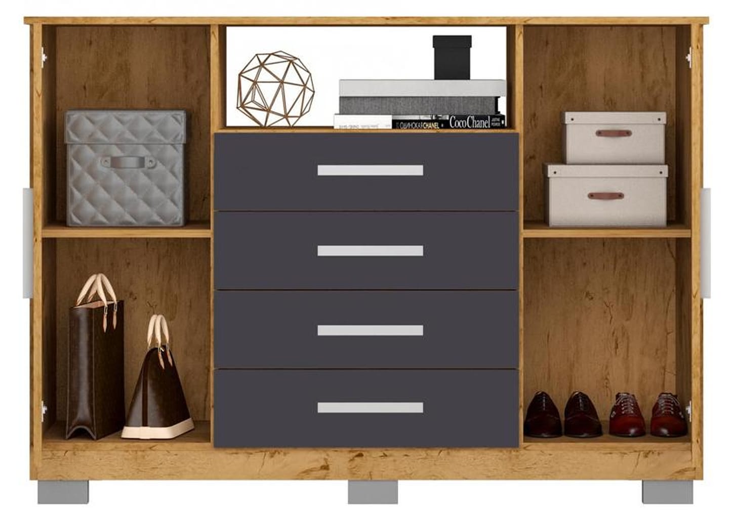 Cômoda 4 Gavetas 2 Portas Araplac Nairóbi