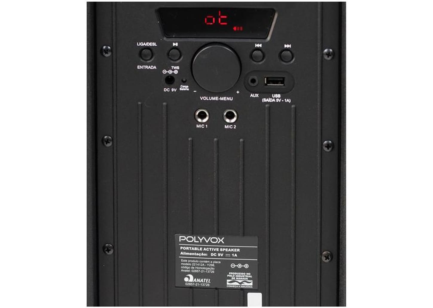 Caixa de Som Polyvox XC 515T Bluetooth Amplificada - Portátil 600W 15” USB com Tweeter