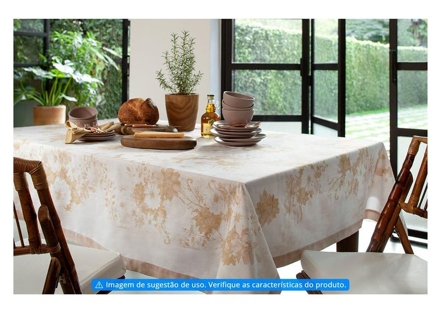 Toalha de Mesa Retangular Buddemeyer - Impermeável Amarelo Ocre 160x270cm Granthan