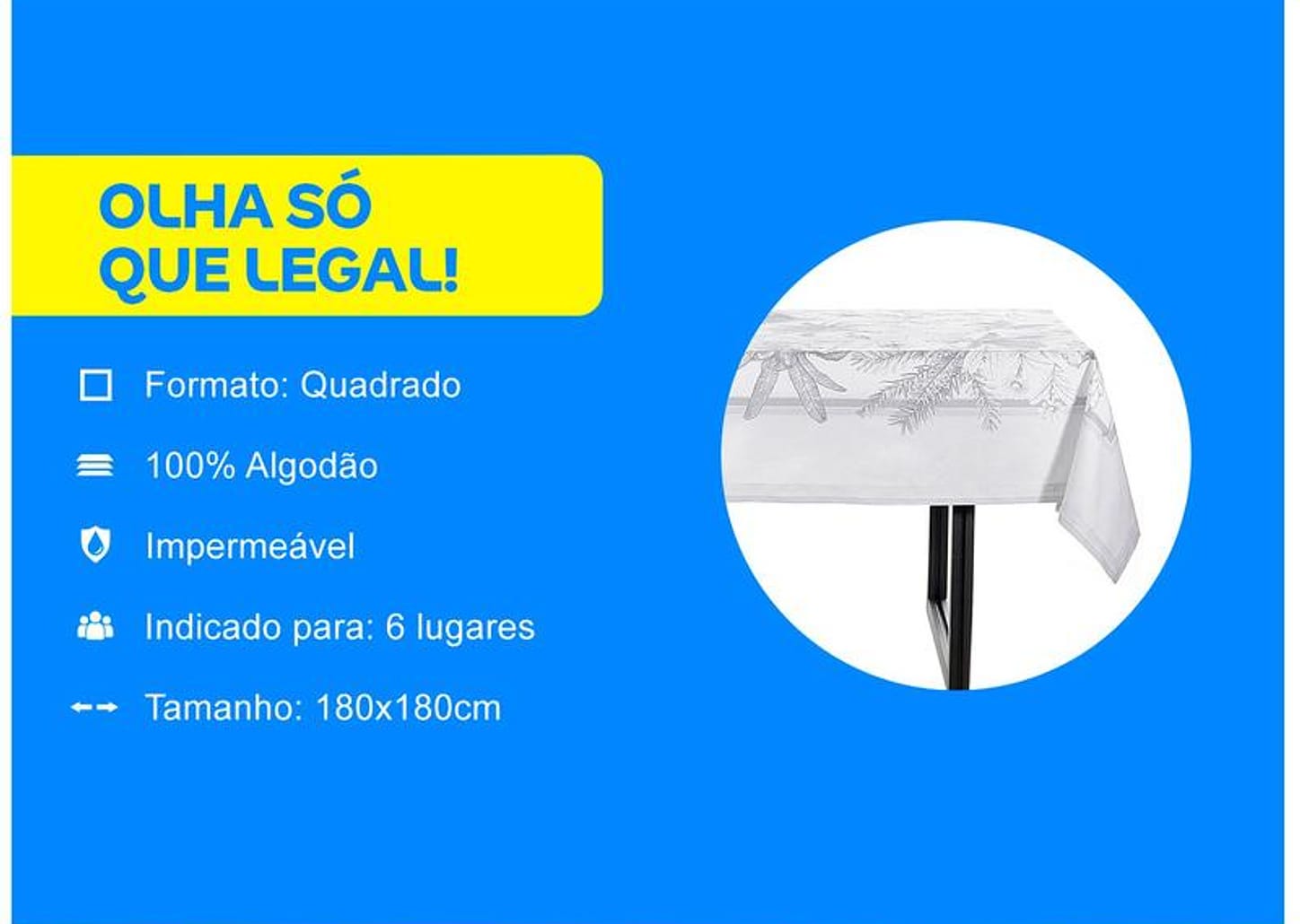 Toalha de Mesa Quadrada Buddemeyer - Impermeável Cinza Escuro 180x180cm Leeds