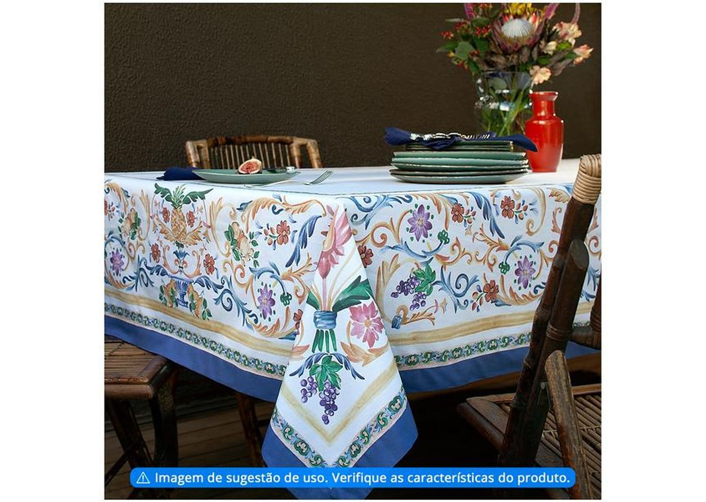 Toalha de Mesa Quadrada Buddemeyer - Impermeável 220x220cm Sicily