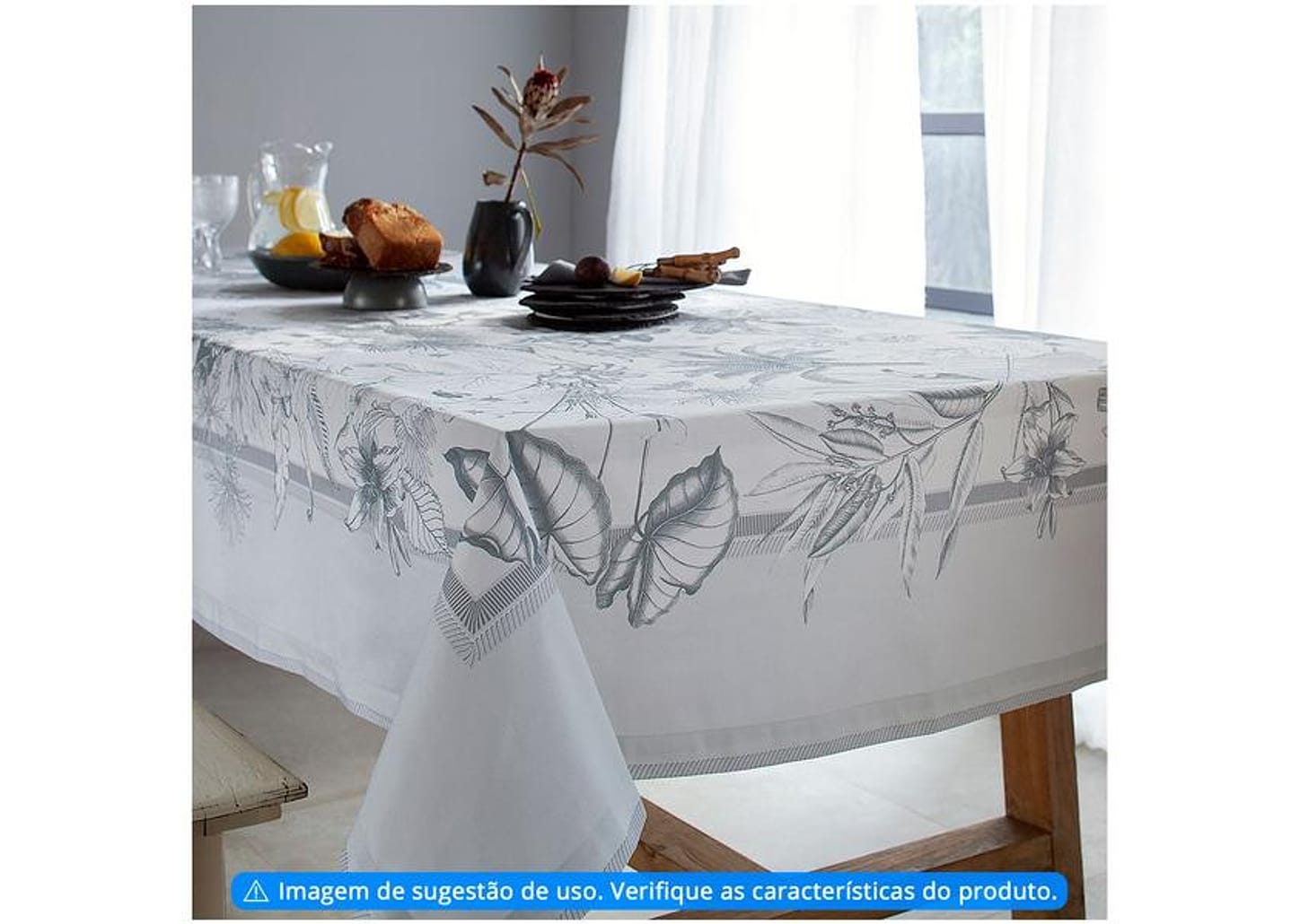 Toalha de Mesa Retangular Buddemeyer - Impermeável Cinza Escuro 160x270cm Leeds
