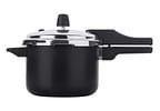 Panela de Pressão Multiflon Antiaderente Preta 4,5L Fechamento Externo Versátil Quartzo