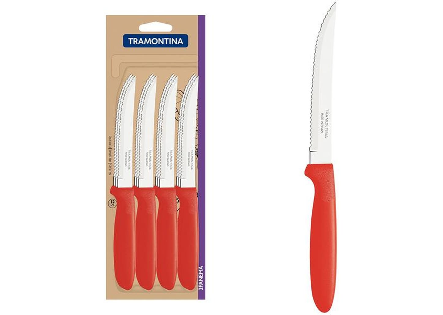 Jogo de Facas Churrasco Tramontina Inox Ipanema 12 Peças