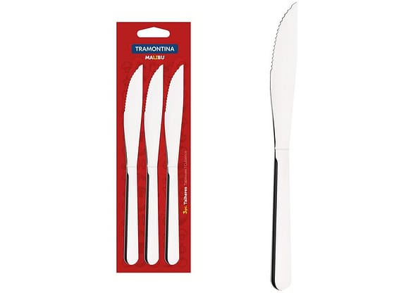 Jogo de Facas Churrasco Tramontina Inox Malibu 3 Peças