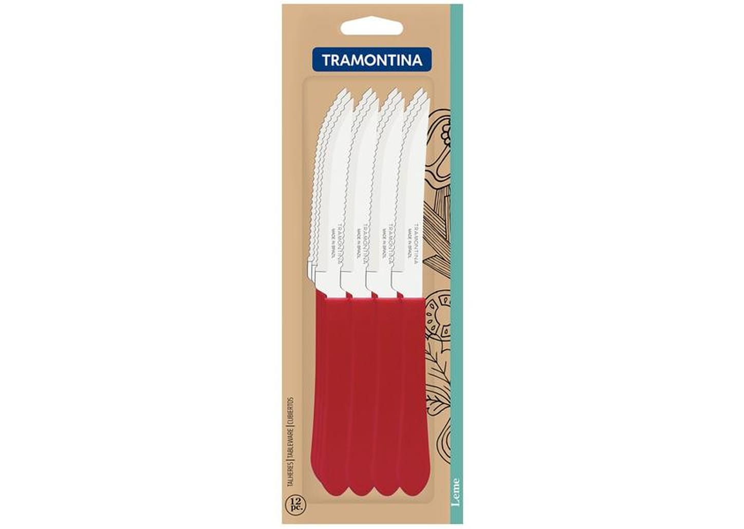 Jogo de Facas para Churrasco Tramontina Inox - Leme 12 Peças