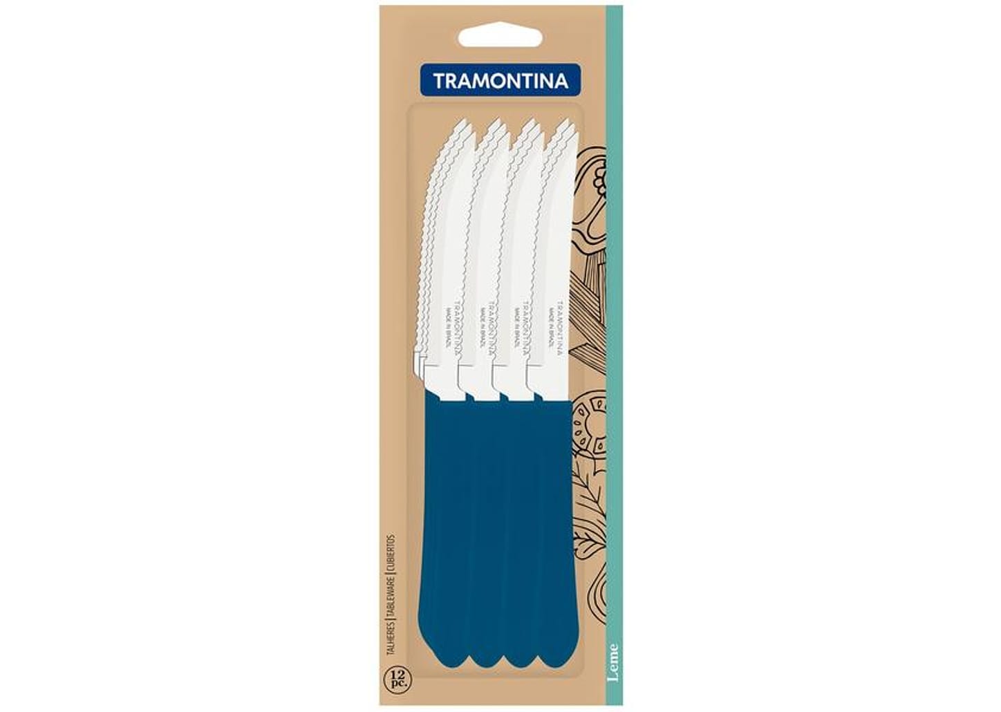 Jogo de Facas para Churrasco Tramontina Inox - Leme 12 Peças