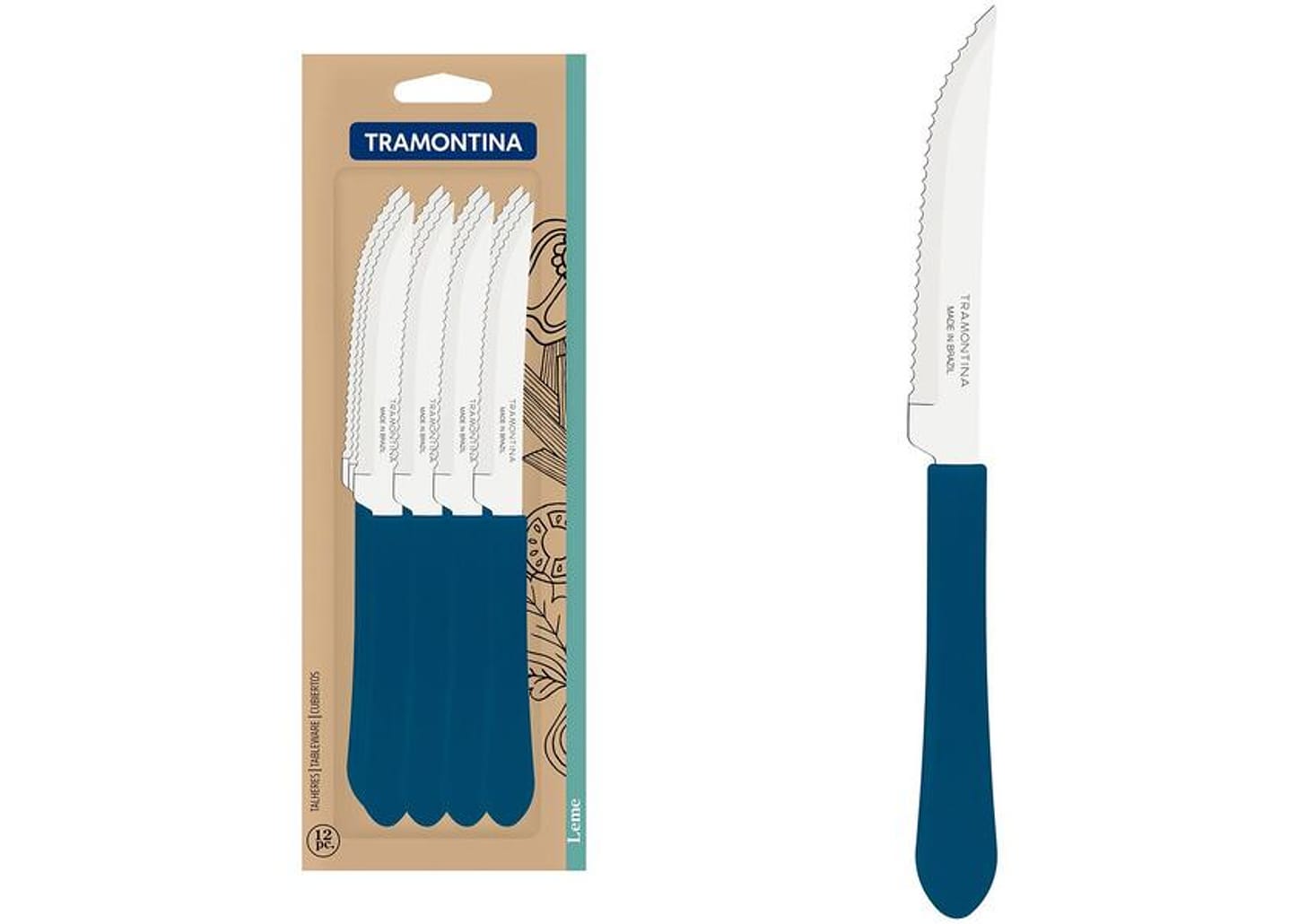 Jogo de Facas para Churrasco Tramontina Inox - Leme 12 Peças