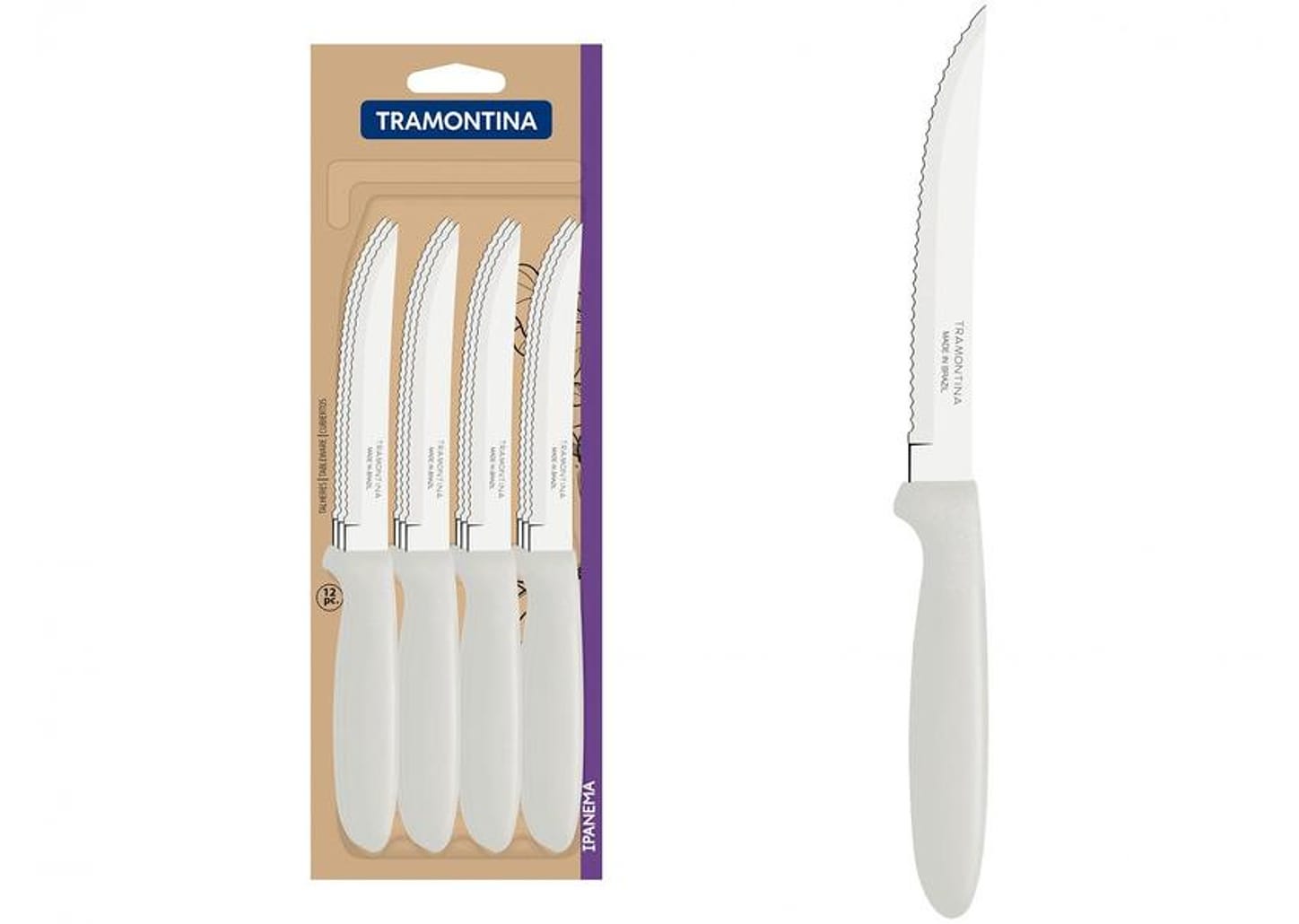 Jogo de Facas Churrasco Tramontina Inox Ipanema 12 Peças