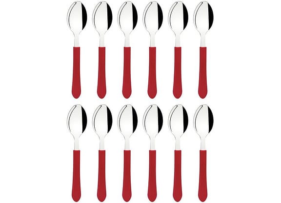 Jogo de Colher Tramontina Leme Vermelho 12 Peças