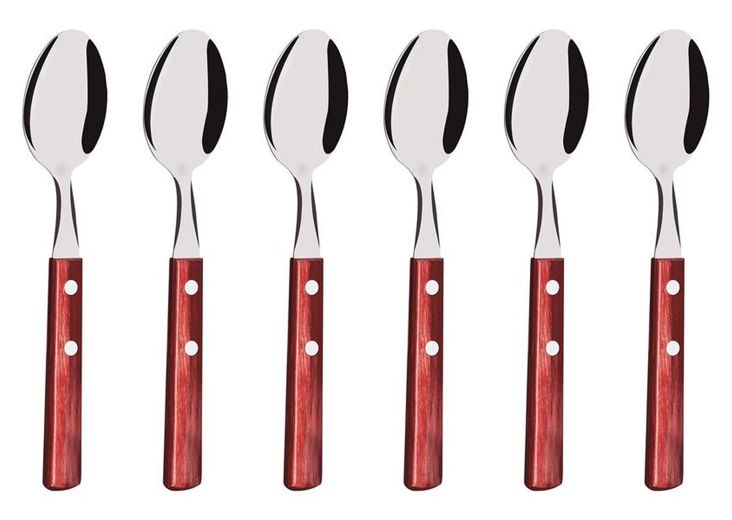 Jogo de Colher Tramontina Polywood Vermelho 6 Peças
