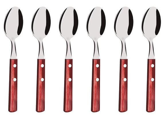 Jogo de Colher Tramontina Polywood Vermelho 6 Peças