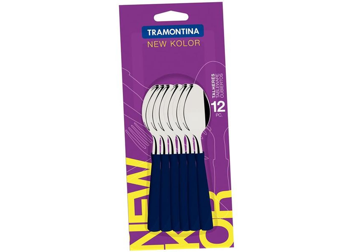 Jogo de Colher Tramontina New Kolor Azul 12 Peças