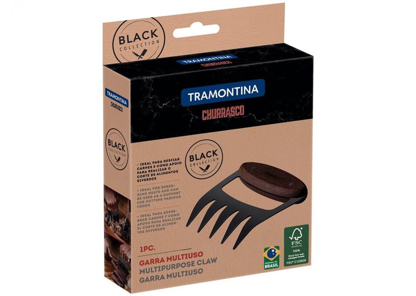 Garra de Urso para Churrasco Inox - Tramontina Black Collection