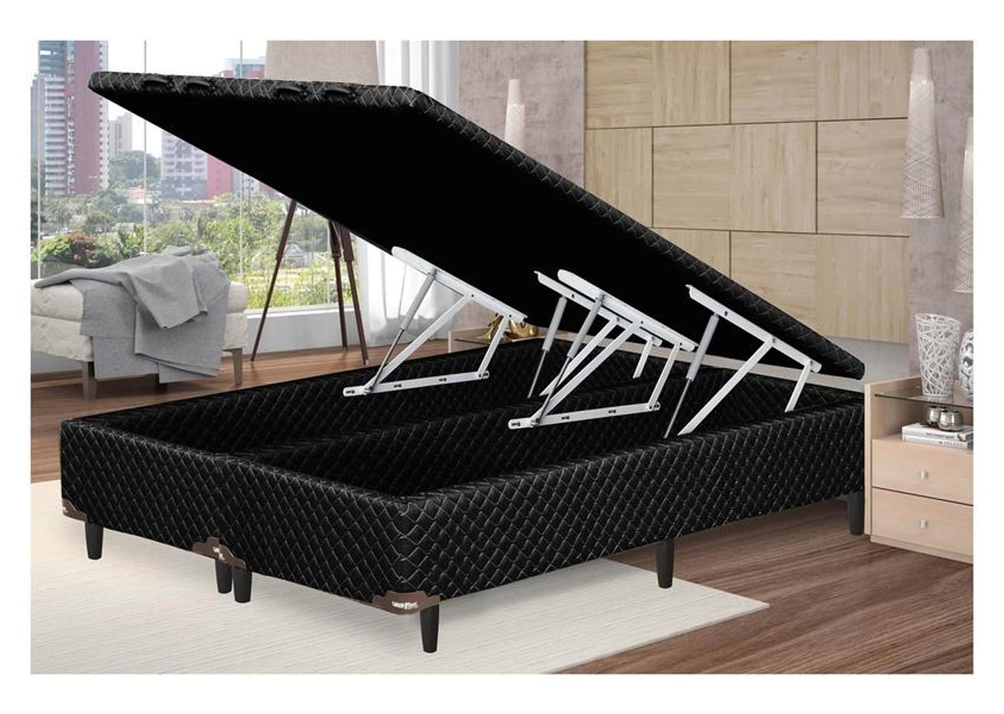 Base Cama Box Queen Umaflex Bipartido 30x158x198cm Facility