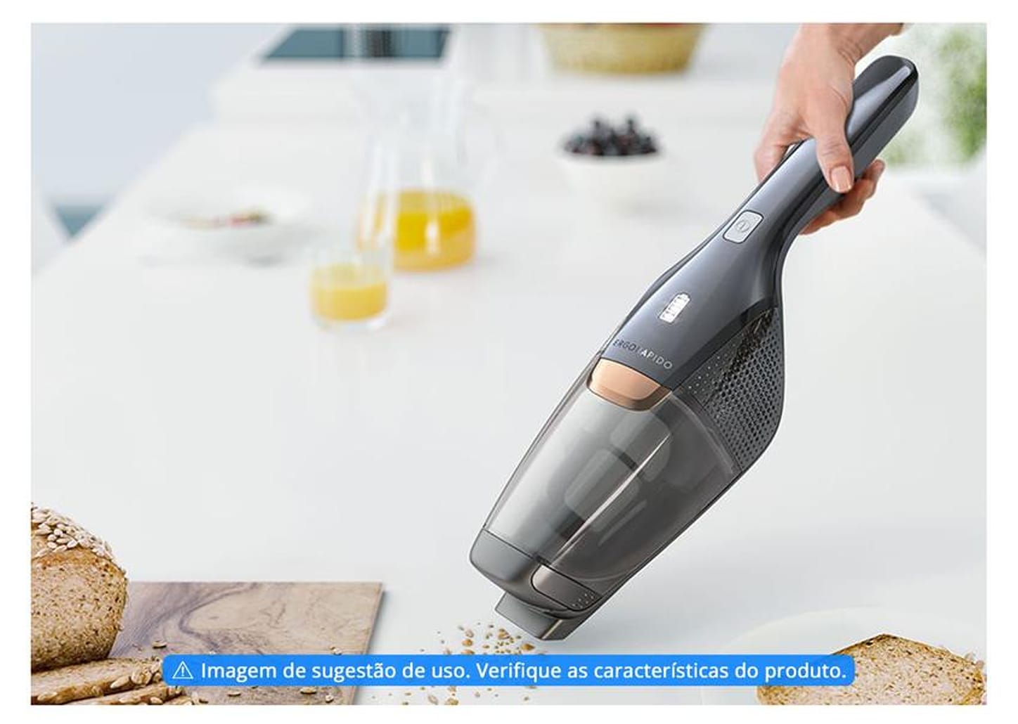 Aspirador de Pó Vertical e Portátil Electrolux a Bateria Filtro HEPA 18V Ergorapido ERG25N