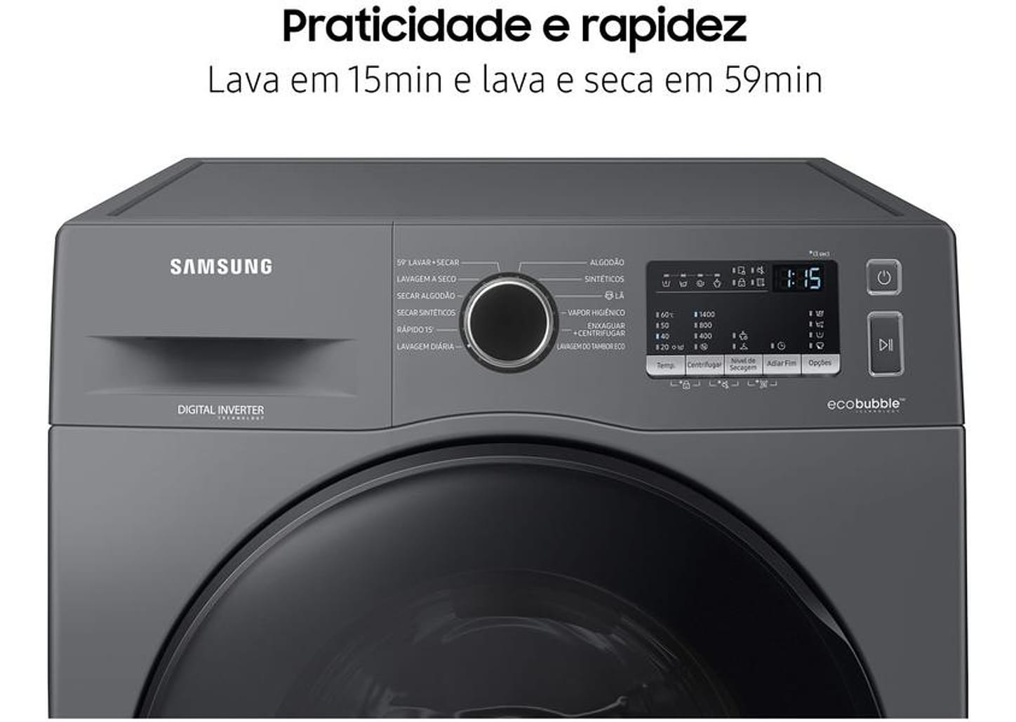 Lava e Seca Samsung 11kg WD11A4453 - Inverter 3 em 1 Água Quente e Fria