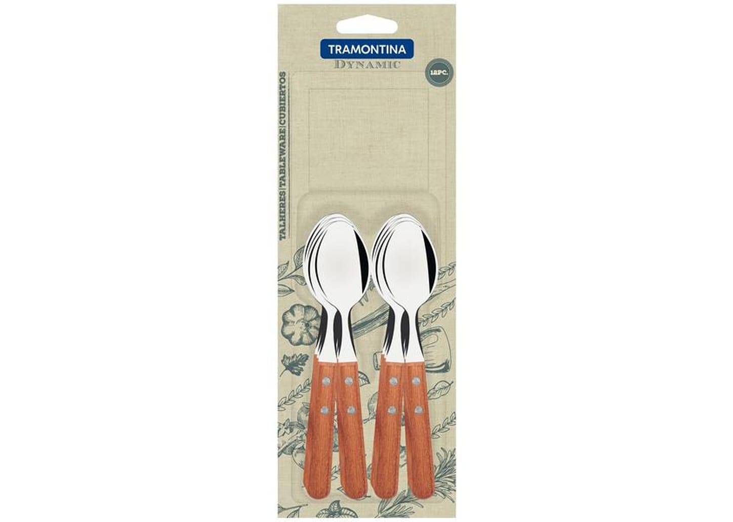 Jogo de Colher Tramontina Dynamic Castanho e Prata 12 Peças