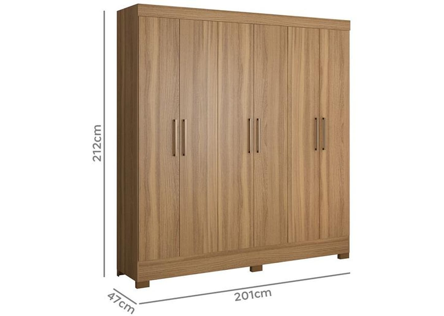 Guarda-roupa Casal 6 Portas 3 Gavetas - Demóbile Prático