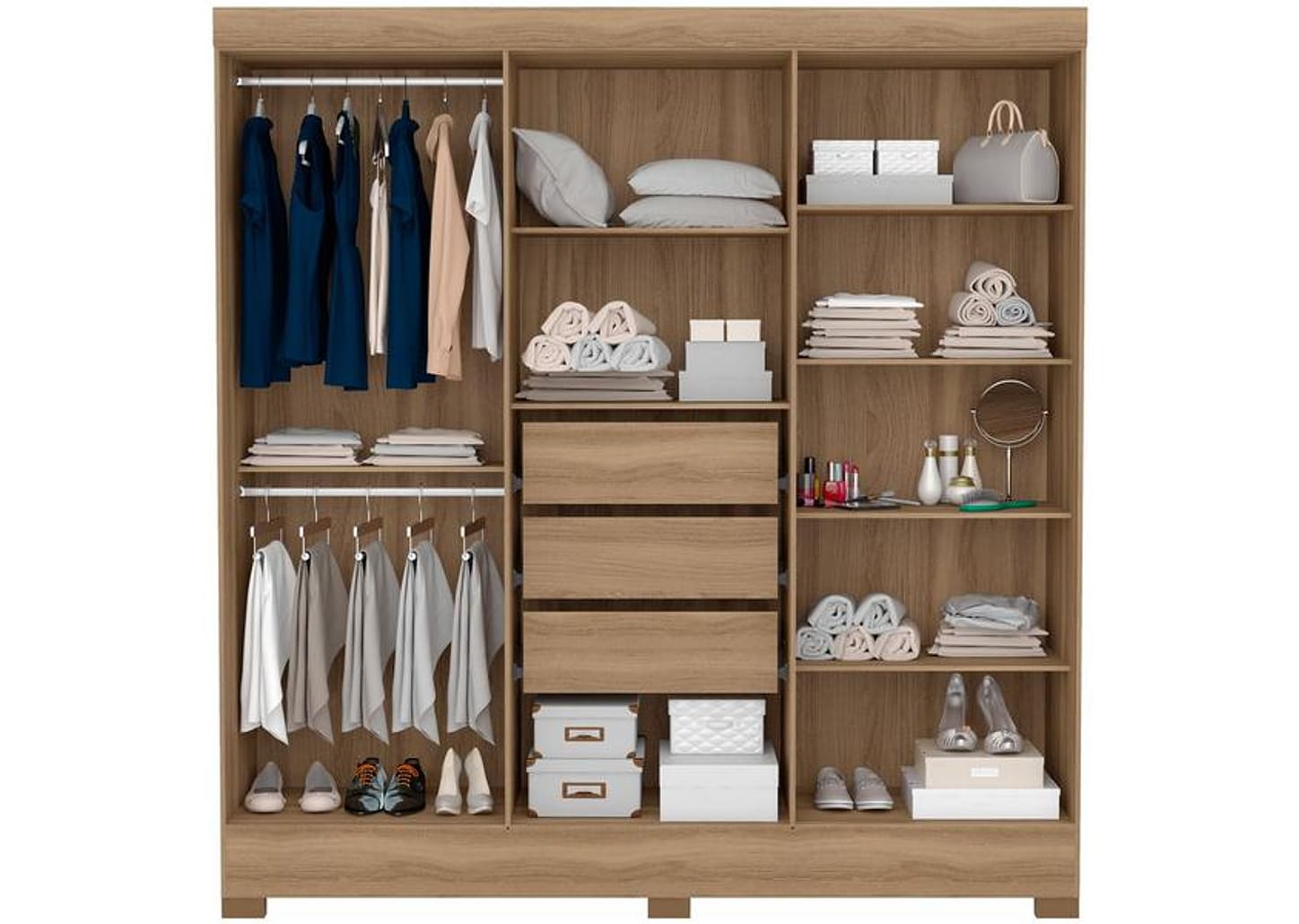 Guarda-roupa Casal 6 Portas 3 Gavetas - Demóbile Prático