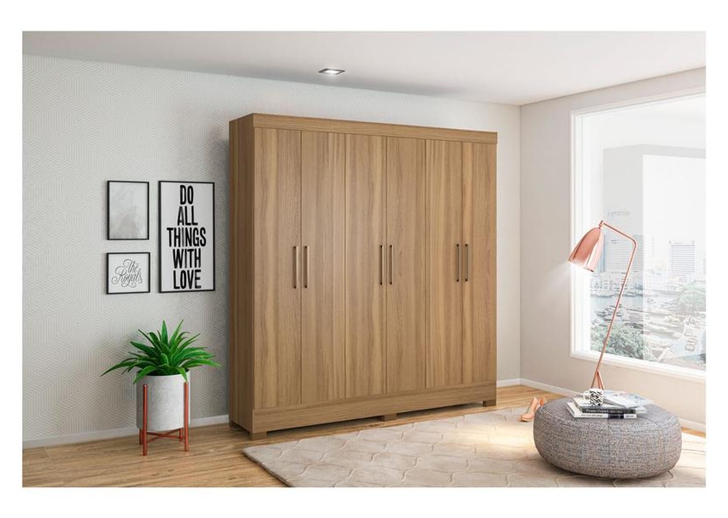 Guarda-roupa Casal 6 Portas 3 Gavetas - Demóbile Prático