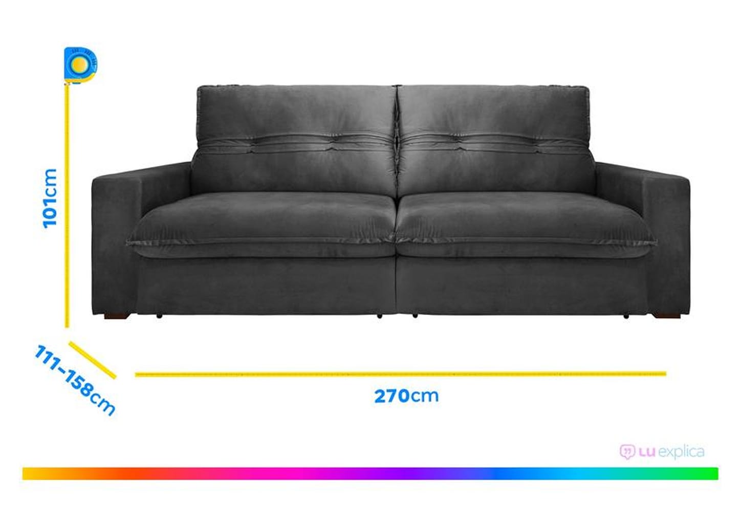 Sofá Retrátil Reclinável 4 Lugares Nipon Gralha Azul