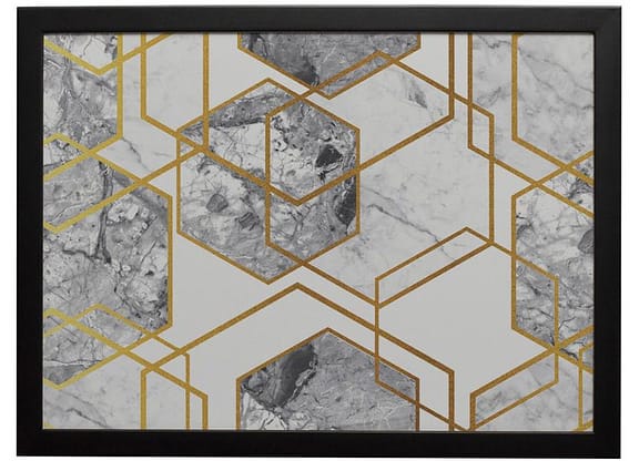 Quadro Decorativo Beauty Fashion Mármore Hexagonal 35x47cm Design Up Living