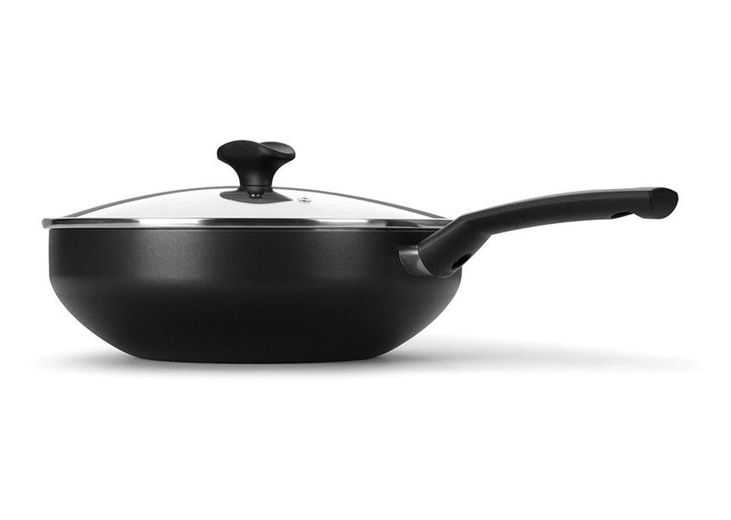 Frigideira Wok Antiaderente Multiflon de Alumínio - Amora Preta 28cm com Tampa