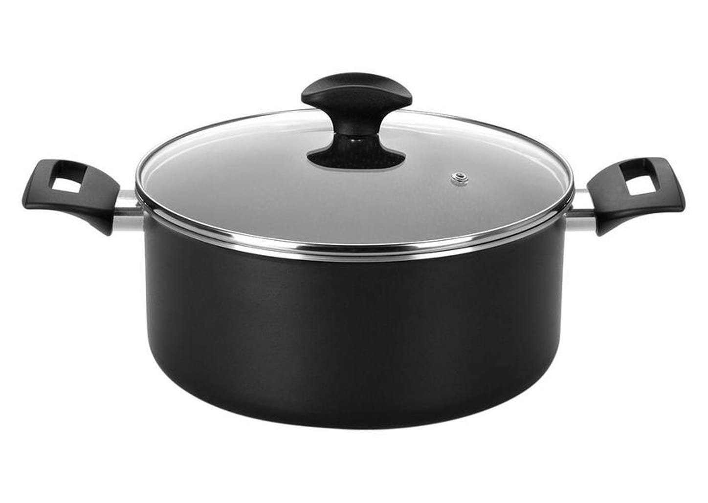 Caçarola Multiflon de Alumínio Antiaderente com Tampa Preto 2,7L 20cm Amora