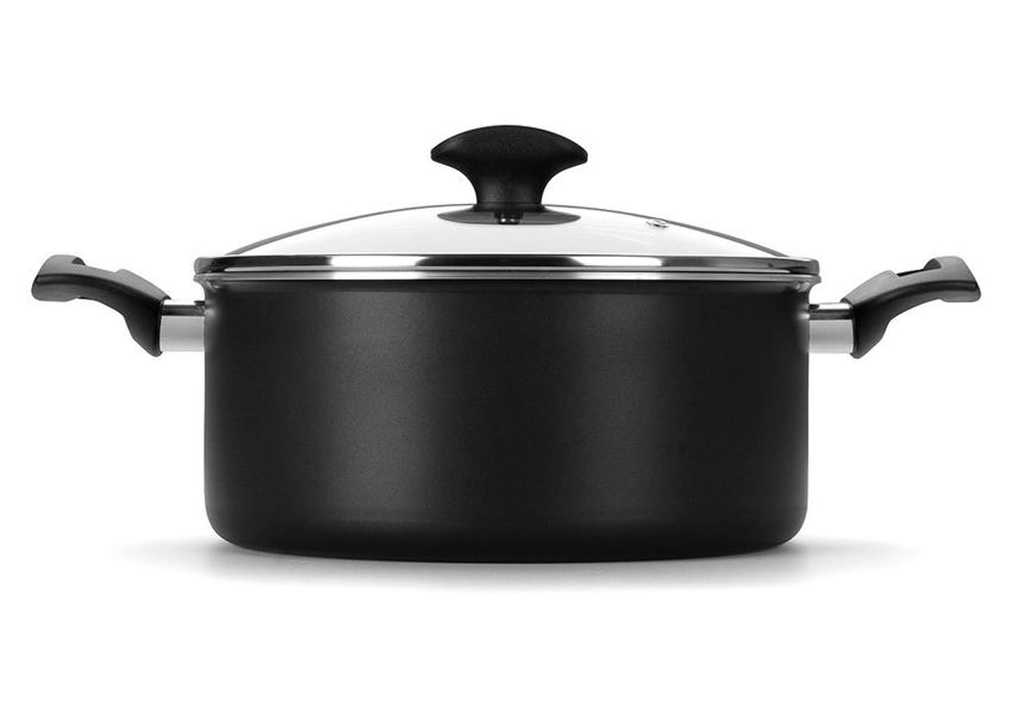 Caçarola Multiflon de Alumínio Antiaderente com Tampa Preto 2,7L 20cm Amora