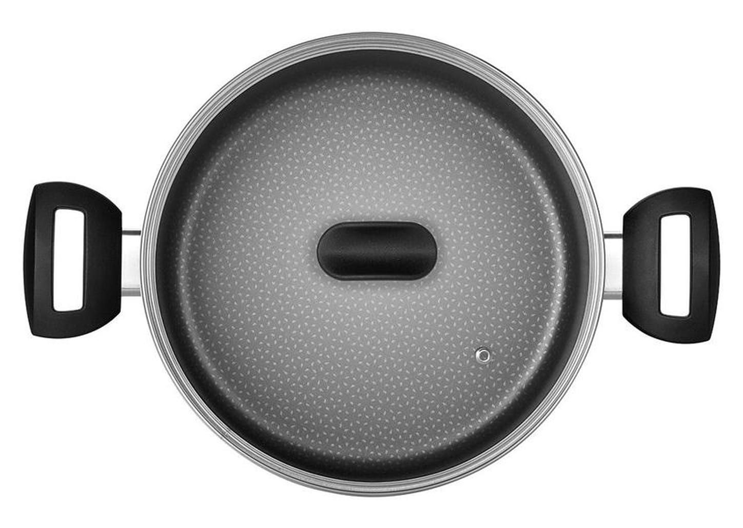 Caçarola Multiflon de Alumínio Antiaderente com Tampa Preto 2,7L 20cm Amora