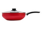 Frigideira Wok Antiaderente Multiflon de Alumínio com Tampa Paprika Vermelha 24cm
