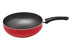 Frigideira Wok Antiaderente Multiflon de Alumínio com Tampa Paprika Vermelha 24cm