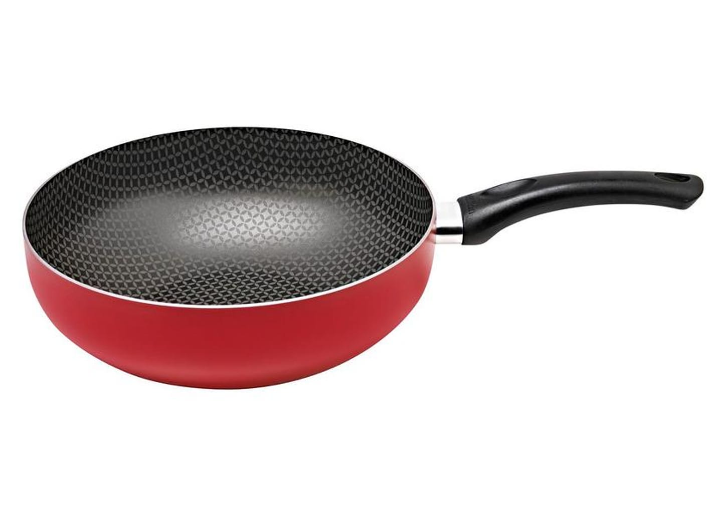 Frigideira Wok Antiaderente Multiflon de Alumínio com Tampa Paprika Vermelha 24cm